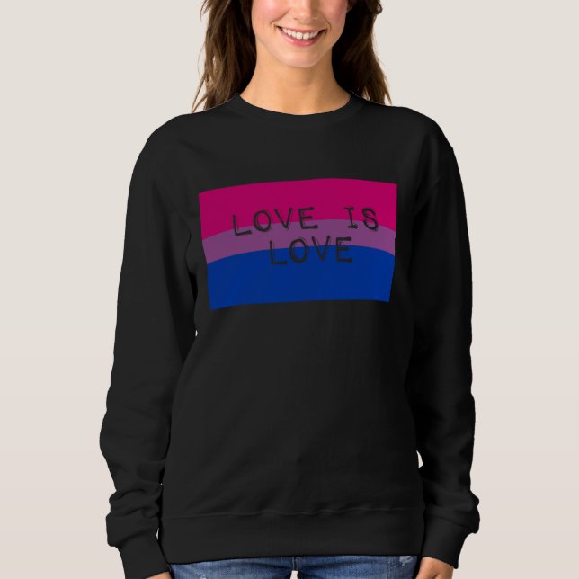 Sweatshirt Love Is Love Cute Gay Bisexual Pride Flag Aestheti (Devant)