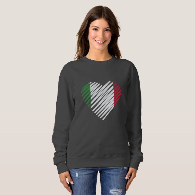 Sweatshirt Love Italie Coeur Italia Chemise Italienne Racines (Devant entier)