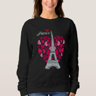 Sweatshirt Love Paris Heart Eiffel Tower Souvenir France Fren