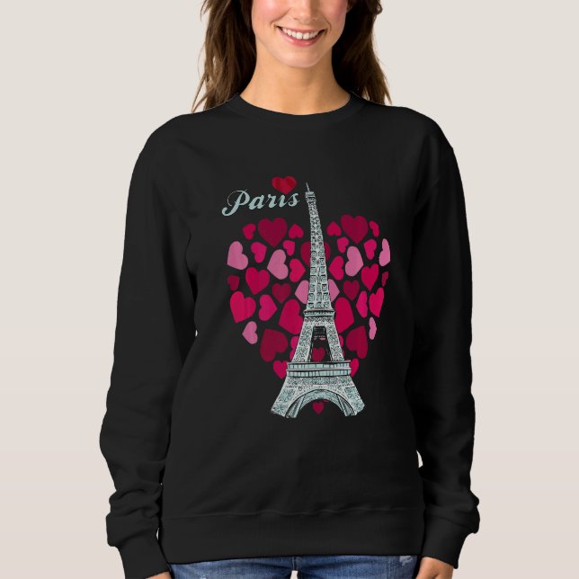 Sweatshirt Love Paris Heart Eiffel Tower Souvenir France Fren (Devant)