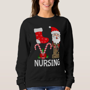 Sweatshirt Love Père Noël Nursing Stethoscope Leopard Christm