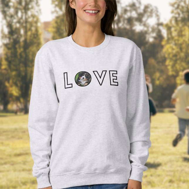 Sweatshirt LOVE Photo personnalisée Chien Maman (Créateur téléchargé)