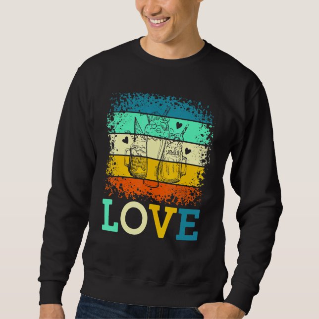 Sweatshirt Love Retro Milkshake Chocolat Dessert Douce dent (Devant)