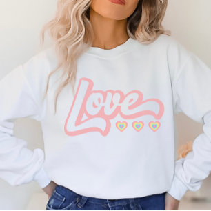 Sweatshirt Love Retro Saint Valentin Sweatshirt, Coeurs