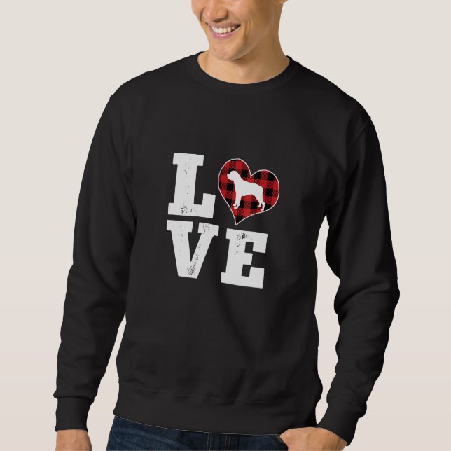 Sweatshirt Love Rottweiler Dog Lover Gifts Buffalo Plaid Vale (Devant)