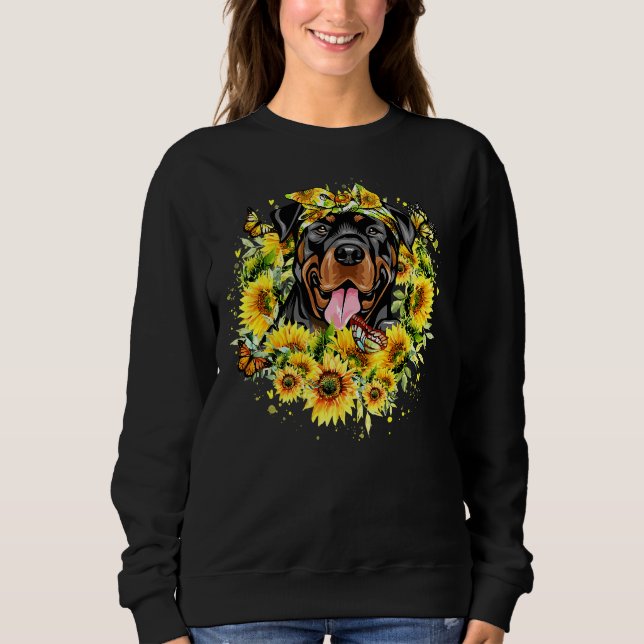 Sweatshirt Love Rottweiler Tournesol (Devant)