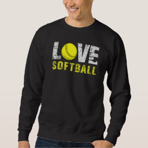 Sweatshirt Love Softball Catcher Pitcher Athlete Sports Base