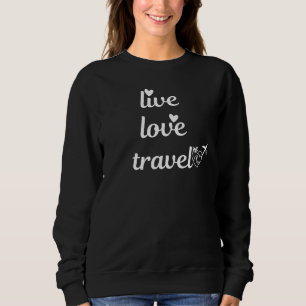 Sweatshirt Love Voyage Typographie, Papier Avion, Simple