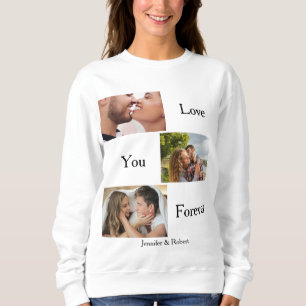 Sweatshirt Love You Forever Custom 3 Photo et nom Couples S