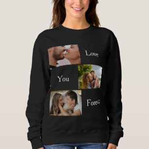 Sweatshirt Love You Forever Custom 3 Photo et nom Couples S