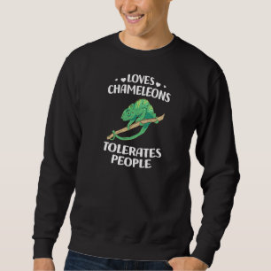 Sweatshirt Loves Chameleons Tolérates Personnes Chameleon