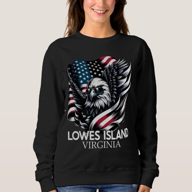 Sweatshirt Lowes Island Virginie 4 juillet USA American Fla (Devant)