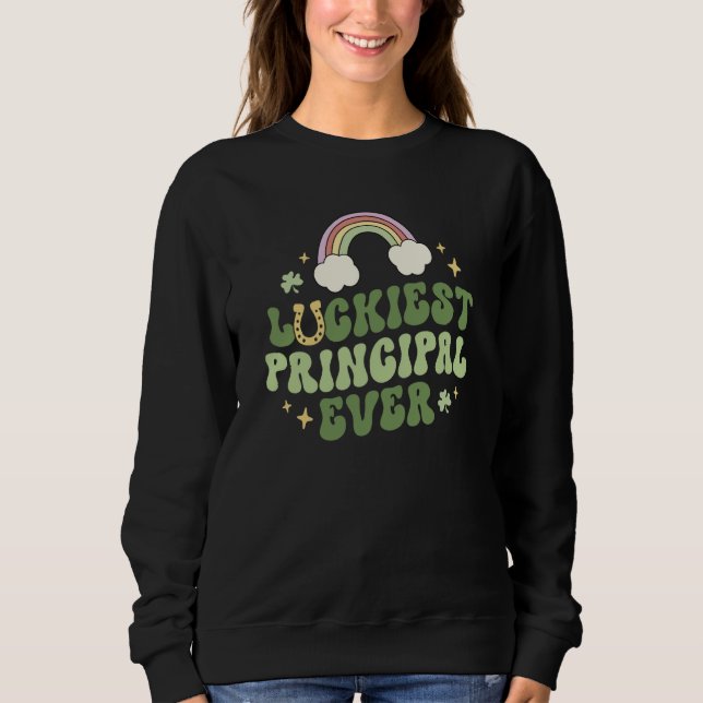 Sweatshirt Luckiest Principal Ever Admin Retro St Patricks Da (Devant)