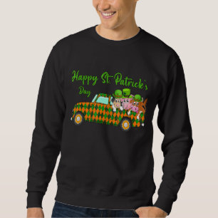 Sweatshirt Lucky Farm Animaux Happy St Patrick's Day Truck Gr