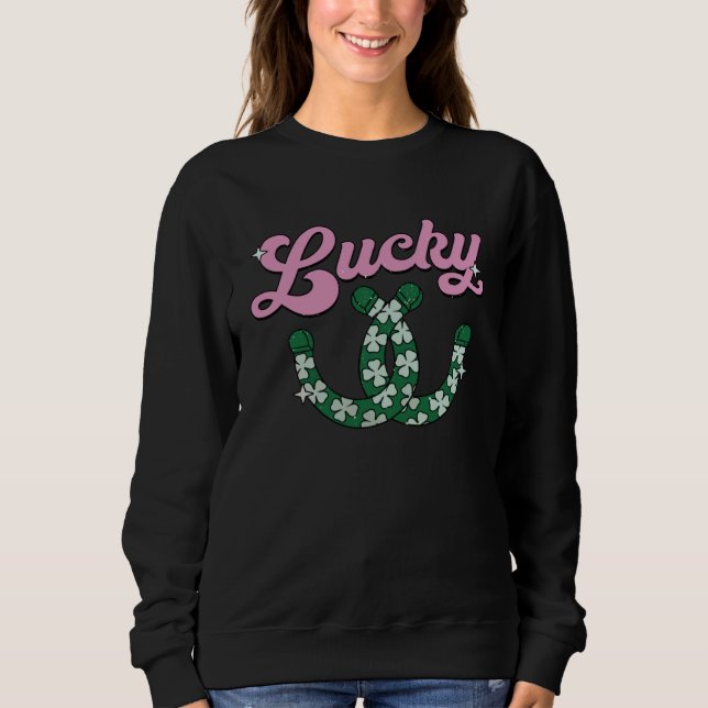 Sweatshirt Lucky Horseshoe Western St Patrick s Day Lucky Rod (Devant)