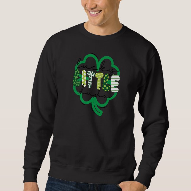 Sweatshirt Lucky Little Dude Shamrock Plaid Clover St Patrick (Devant)