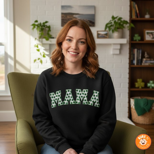 Sweatshirt Lucky Mama Clover St. Patrick's Day Mama Shamrock (Créateur téléchargé)