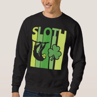 Sweatshirt Lucky Sloth St Patrick's Day Irish Vintage Retro S