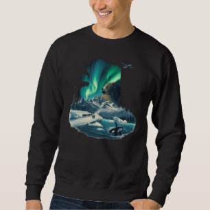 Sweatshirt Lumières boréales d'Alaska Ours grizzly & Orque