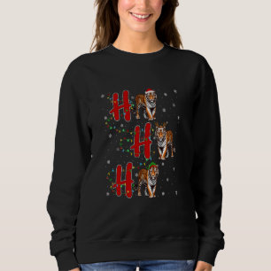 Sweatshirt Lumières de Noël HO HO Bengal Tiger Funny Ugly Chr
