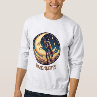 Sweatshirt Lune rêveuse et chien grimpant une échelle