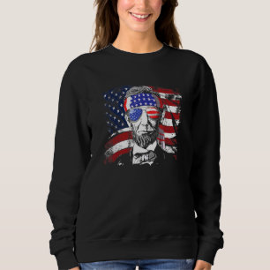 Sweatshirt Lunettes de soleil Abe Lincoln Avec Drapeau Améric
