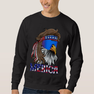 Sweatshirt Lunettes de soleil Eagle Mullet Merica 4 juillet U
