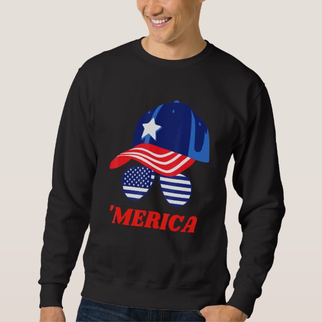 Sweatshirt Lunettes De Soleil Et Casquette À Drapeau Américai (Devant)