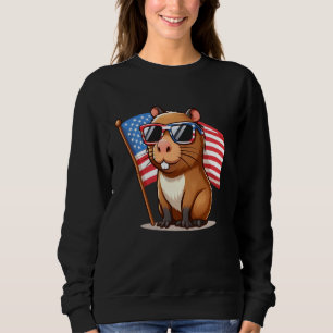 Sweatshirt Lunettes de soleil patriotiques capybara cool drap
