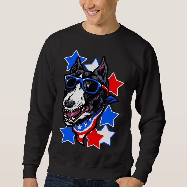Sweatshirt Lunettes de soleil Pitbull américaines (Devant)