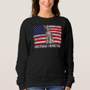Sweatshirt Lunettes de soleil Sibérie Husky Papa Drapeau Amér