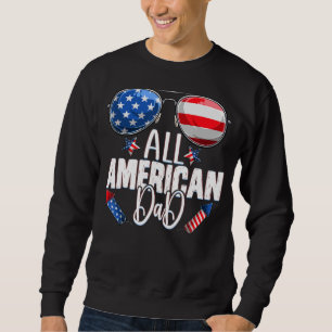 Sweatshirt Lunettes de soleil Tous American Papa 4 juillet Pè