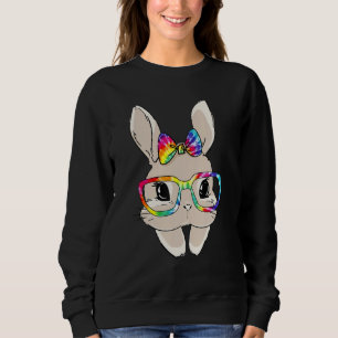 Sweatshirt Lunettes de soleil visage lapin Tie Dye Lunettes d