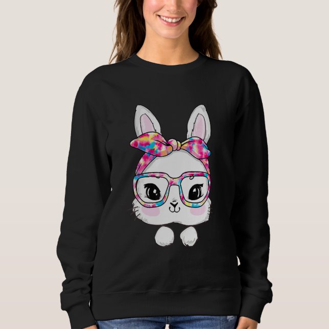 Sweatshirt Lunettes de soleil visage lapin Tie Dye Lunettes d (Devant)