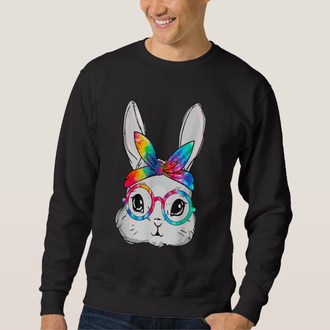 Sweatshirt Lunettes de soleil visage lapin Tie Dye Lunettes d (Devant)