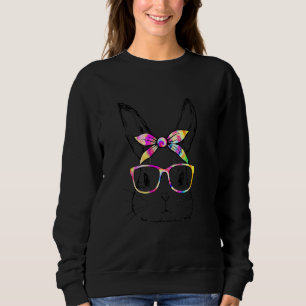 Sweatshirt Lunettes de soleil visage lapin Tie Dye Lunettes d