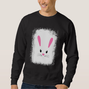 Sweatshirt Lunettes léopard à visage de lapin blanchies Happy