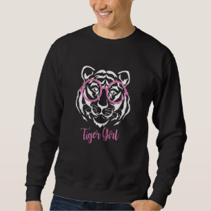 Sweatshirt Lunettes roses fille visage tête de tigre cool pou