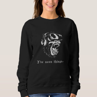 Sweatshirt Lunettes VR Joueur Réalité Virtuelle Singe J'ai Vu