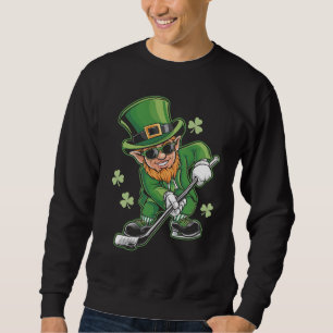 Sweatshirt Lutin jouant au hockey St Patrick's Day Irlandais