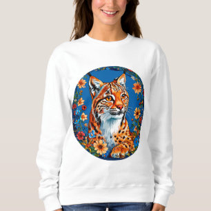 Sweatshirt Lynx à la fourrure orange vibrant