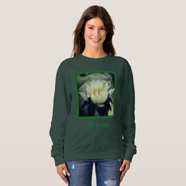 Sweatshirt Lys d'eau blanche Fleur de Lotus Blossom Perso (Devant entier)