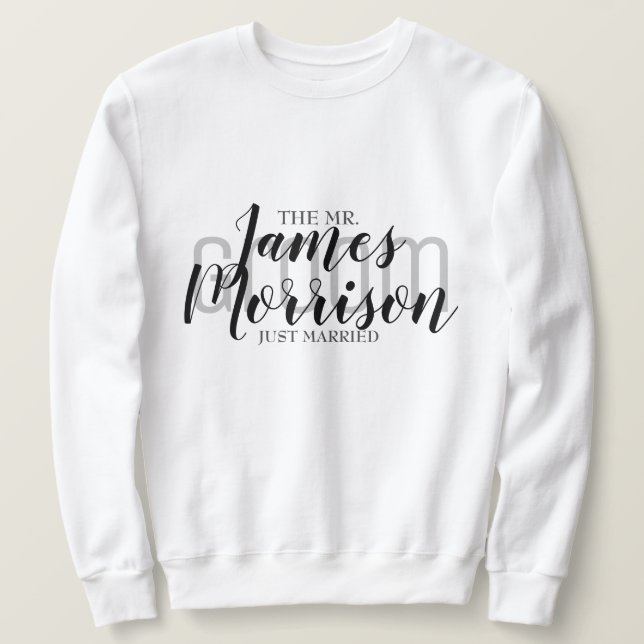 Sweatshirt M. Newlysée Mariage moderne élégant (Design devant)