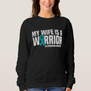 Sweatshirt Ma femme est une guerrière Ruban sarcoidose téal s