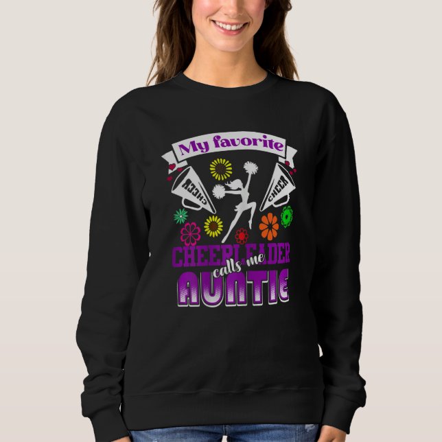 Sweatshirt Ma pom-pom girl préférée m'appelle Tante Cheerlead (Devant)
