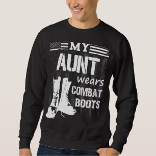 Sweatshirt Ma tante Porte Des Bottes De Combat Militaire Anci
