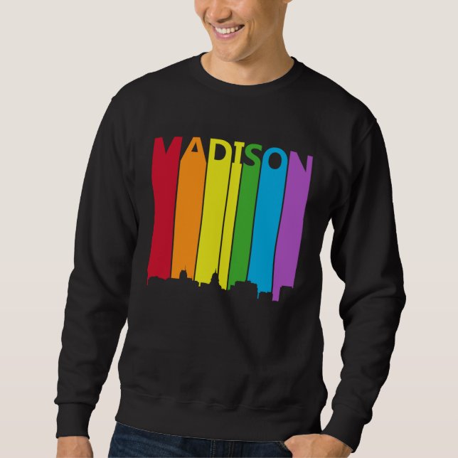 Sweatshirt Madison Skyline LGBT Pride (Devant)