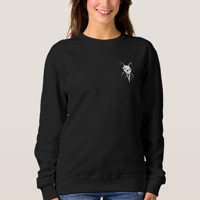 Sweatshirt Mafia gangster cute chihuahua (Devant)