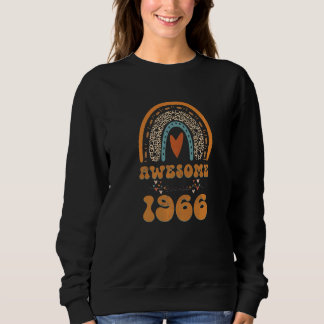 Sweatshirt Magnifique depuis 1966 Retro Rainbow Leopard Heart