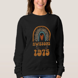 Sweatshirt Magnifique depuis 1975 Retro Rainbow Leopard Heart